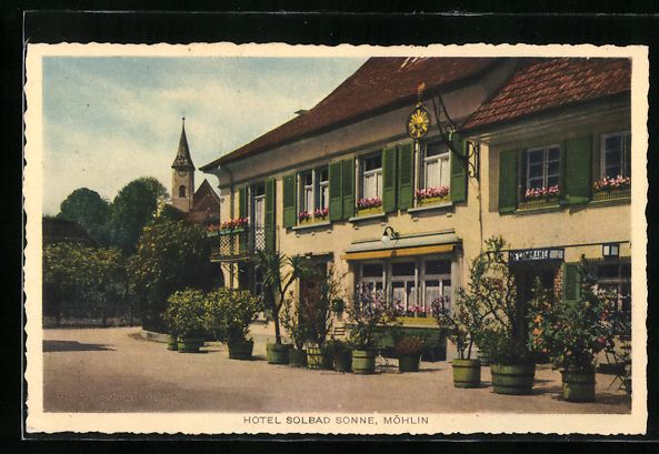 Ansichtskarten: Möhlin, Hotel Solbad Sonne, Kirchenansi – Gebraucht aus Berlin von bartko-reher