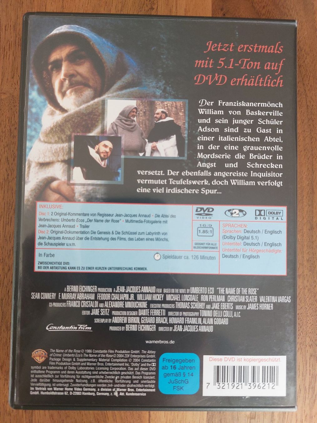 Tutti i DVDs: DVD - Der Name der Rose – Usato da Rheinfelden venduto da FilmAuktion 1
