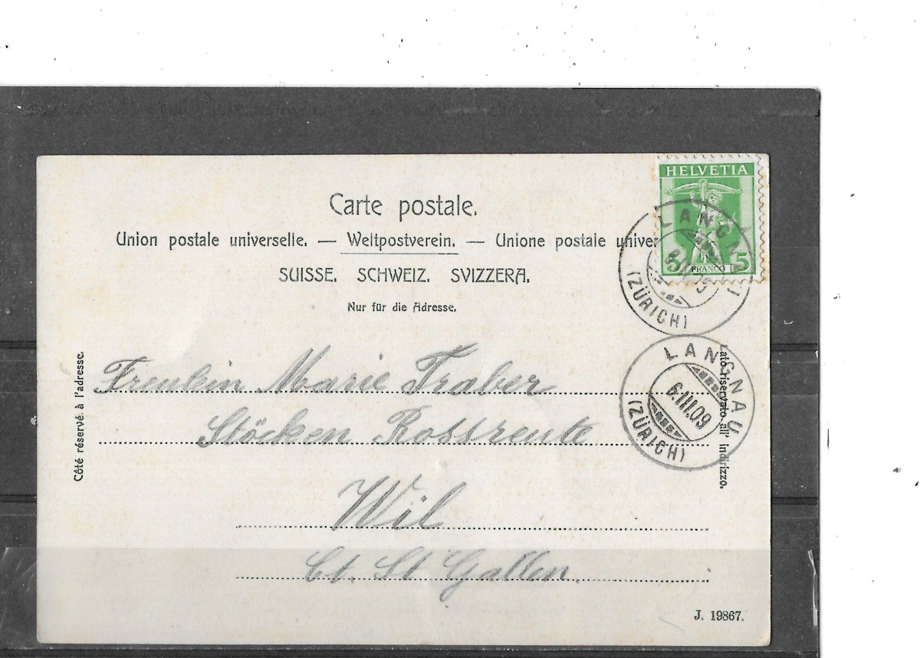 Cartoline postali: ZH Gruss aus Thalwil 1909 – Usato da Schocherswil venduto da Wilare 1