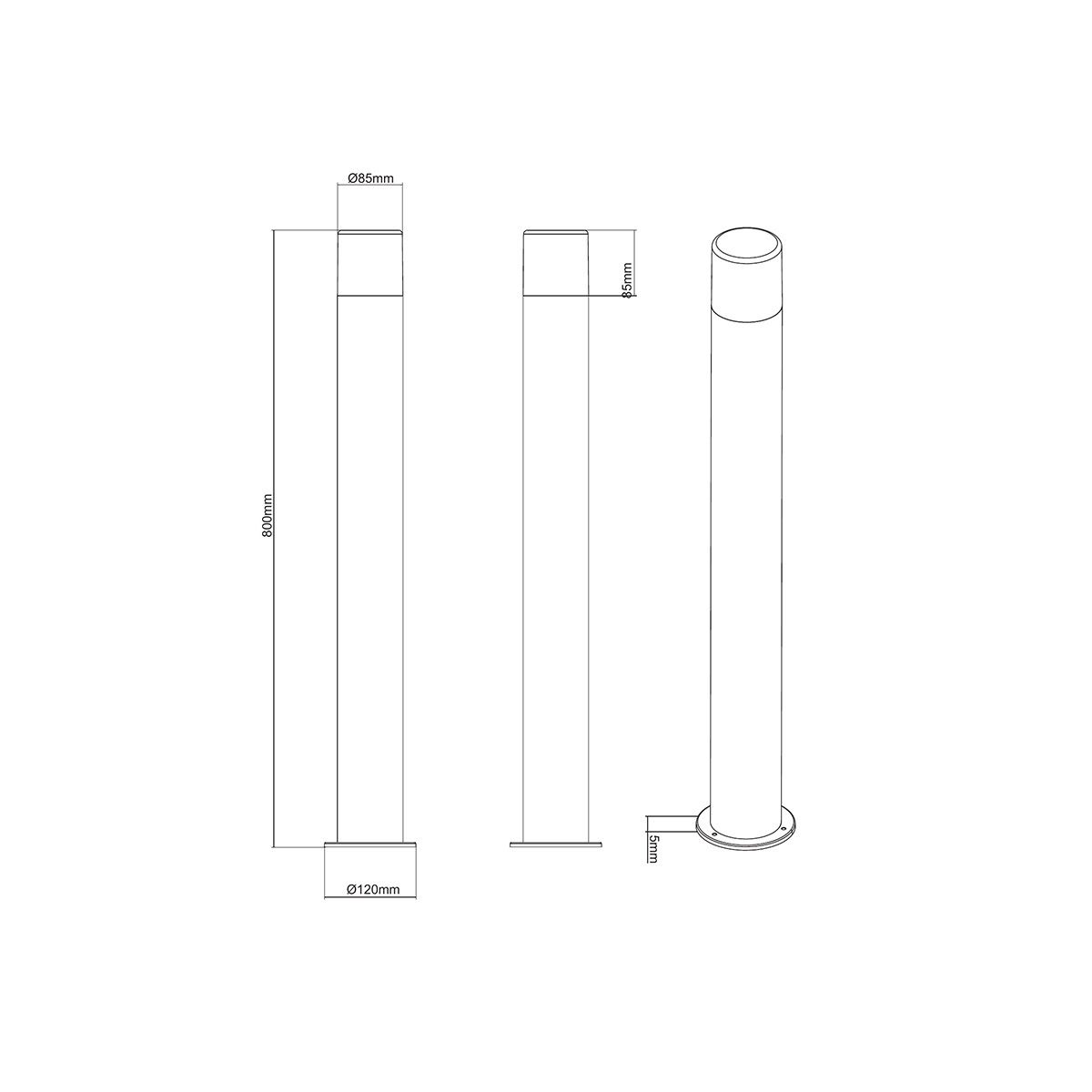 Lampade: Aussen Stehleuchte, Schwarz, 80 cm Höhe – Nuovo (secondo la descrizione) da Kreuzlingen venduto da Smart-Light 2