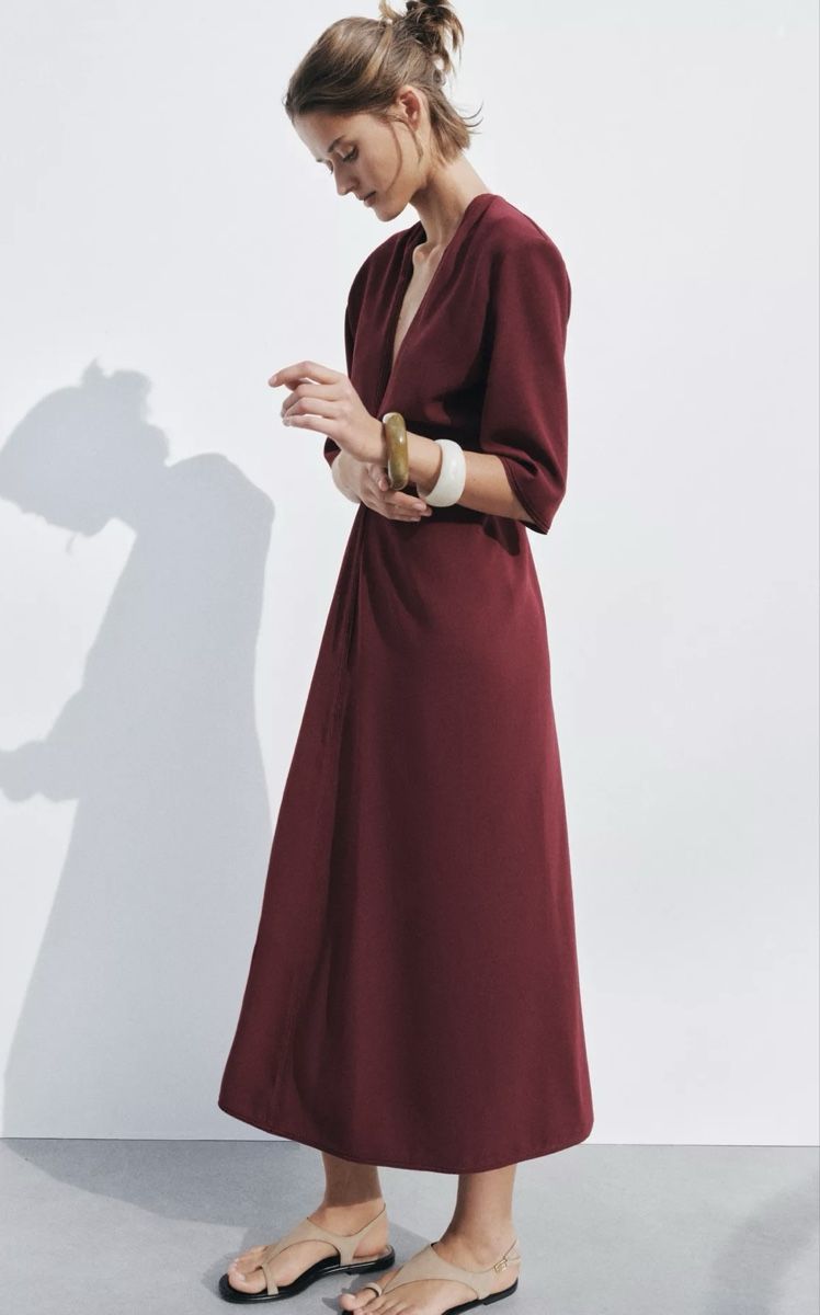 Kleider: Robe midi bordeaux M/Burgunderrotes Midikleid M – Neu und originalverpackt aus Veyras von ValClasse 2