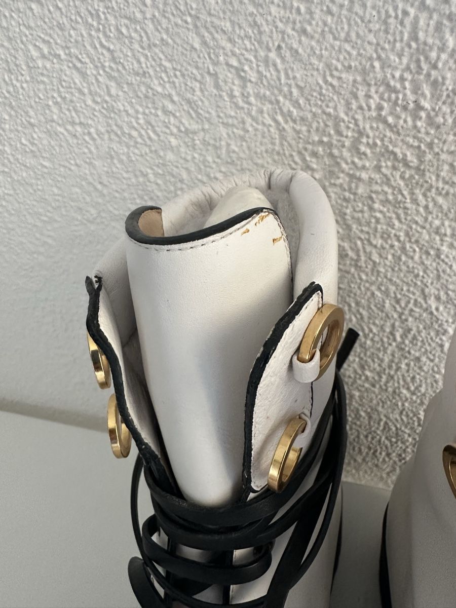 Scarpe da donna: Stuart Weitzman Boots white lace-up leather – Nuovo (secondo la descrizione) da Zürich venduto da Sarakatharinah 4