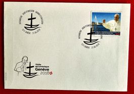 PAPST FRANZISKUS GENF 1686 PAPE FRANCOIS A GENEVE FDC 2018