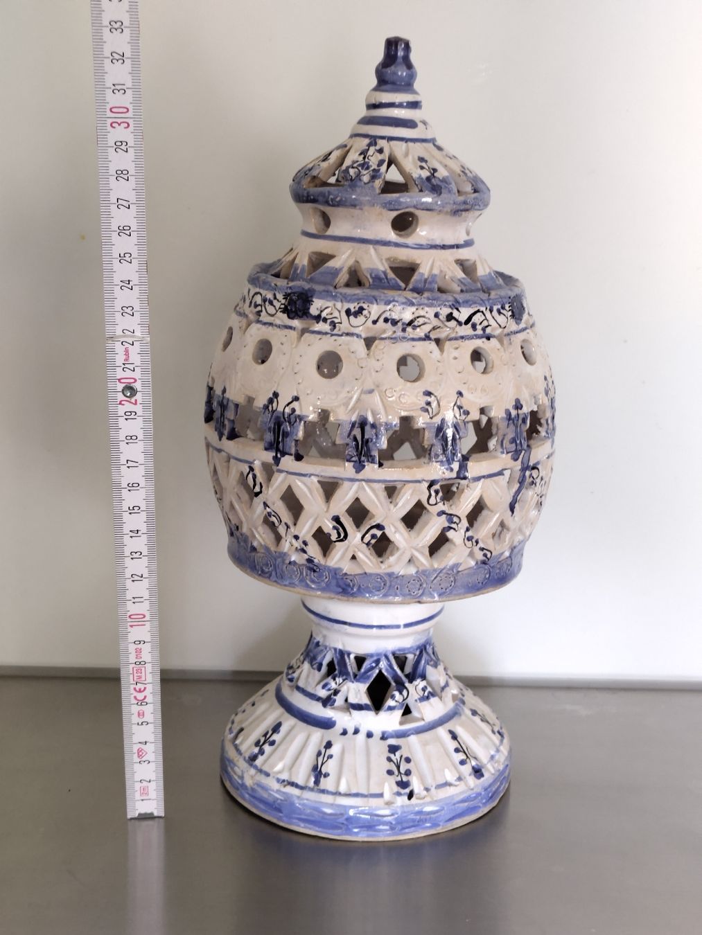 Lampade: Keramik Lampe blau-weiss – Usato da Biel/Bienne venduto da DoNa82