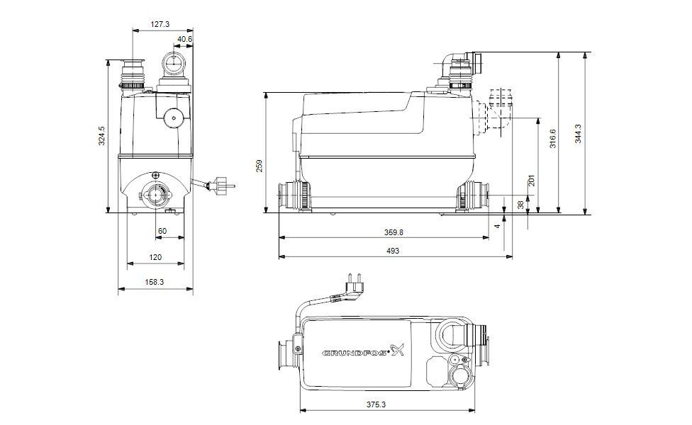 Robinetterie: Grundfos SOLOLIFT2 C-3 Kleinhebeanlage – Neuf avec emballage d'origine à Bottighofen par zaap 1