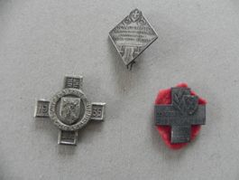 3 Sport Abzeichen Brosche Chiasso TI Tessin Jahr 1930 - 1944