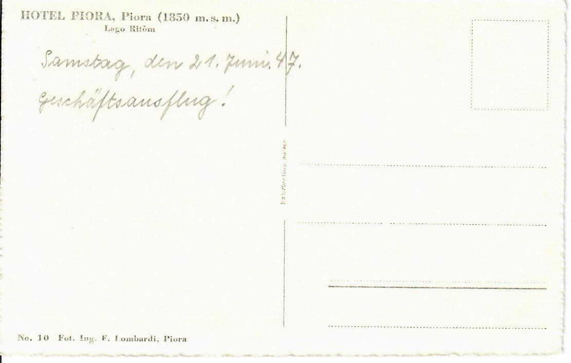 Cartes postales: Piora  1947 – D'occasion à Hochdorf par Ziegel-16 1