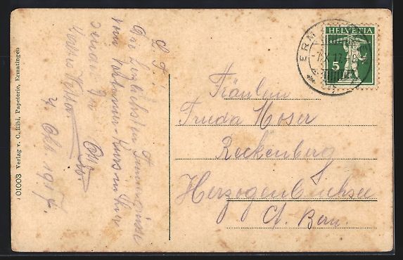 Cartoline postali: AK Ermatingen, Ortspartie mit Kirche – Usato da Berlin venduto da bartko-reher 1