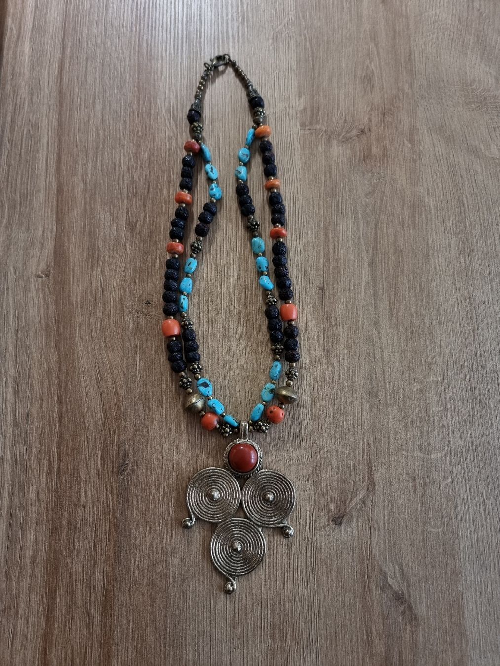 Ketten: Collier oriental bronze, turquoises, cornaline – Neu (gemäss Beschreibung) aus Veyrier von Leilazizou 1