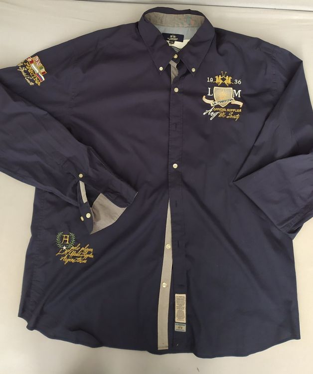 La Martina Chemise Coton Noir Emblème Polo Taille S Int