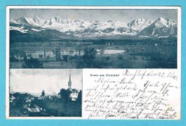 Gruss aus Kirchdorf 2-Bildkarte von 1905 vor Ort gestempelt!