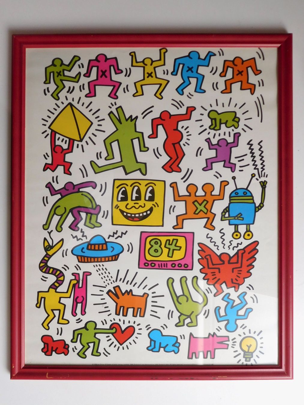 Grafiken & Lithographien: Keith HARING 1984 Kunstdruck gerahmt Graffiti Pop Art Offset – Gebraucht aus Zürich von  2