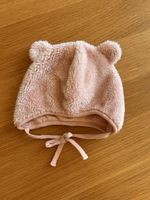 Rosa Teddy-Mütze für Babys, Grösse 68/74, super Zustand!