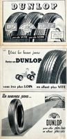 Dunlop Reifen/Pneus - 3 alte Werbungen / Publicités 1955