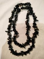 Collier en obsidienne neige et agate noire ou onyx  noire
