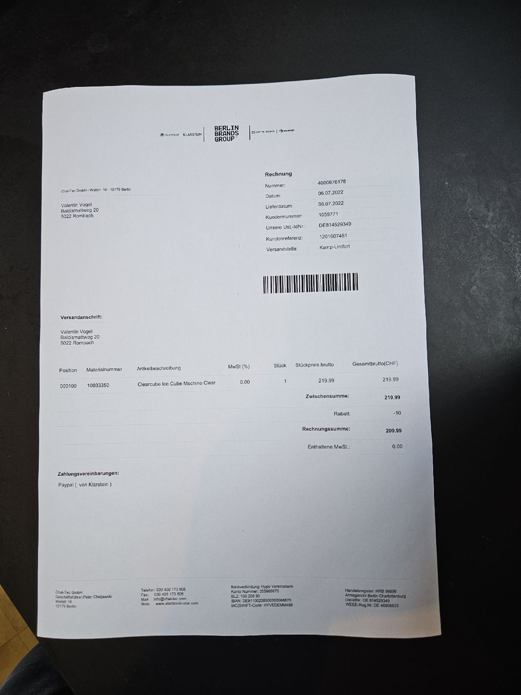 Küchengeräte: Klarstein Clearcube Eiswürfelmaschine – Neu (gemäss Beschreibung) aus Zürich von  5