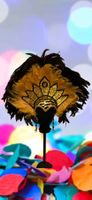 Fasnachts-Hut / Feder-Kopfschmuck Gold-Schwarz, Neu! (52)