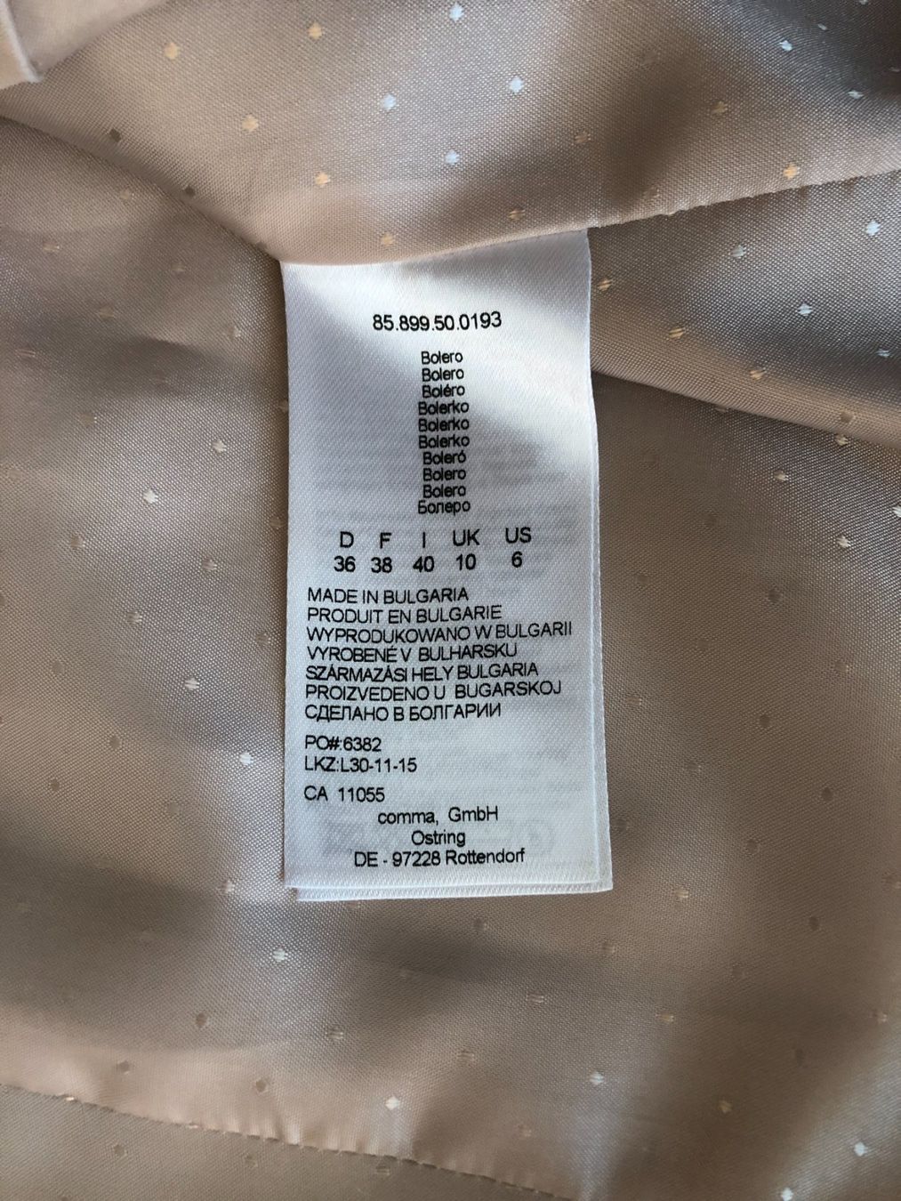 Giacche: Blazer Bolero von Comma, Grösse 36 beige – Nuovo (secondo la descrizione) da Berg am Irchel venduto da Zweiti_Chance 6
