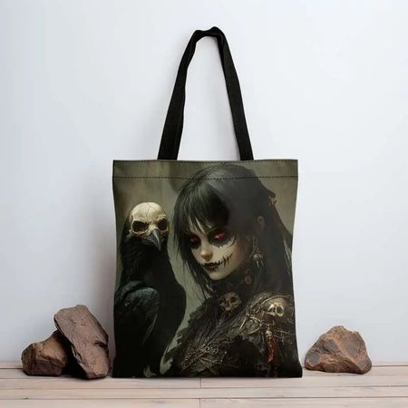 Neu! coole Einkaufs Tasche Shopper Gothic Krähe Girl Skull