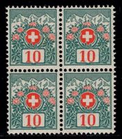 Porto SBK-Nr. 32 (Alpenrosen, 1910) Viererblock