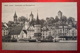 Luzern Kapellplatz und Museggtürme 1913