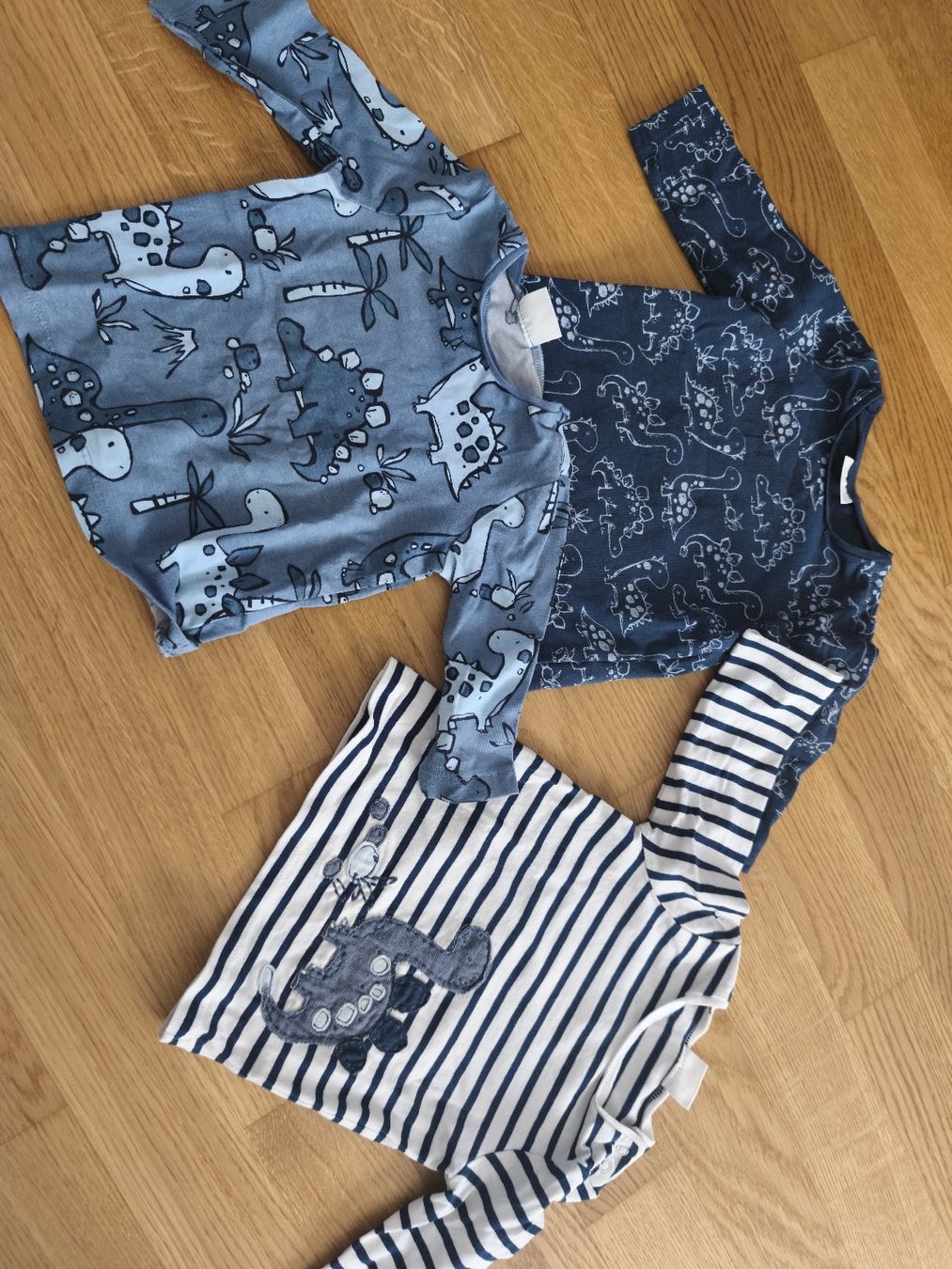 Lotti & Set di vestiti: 3 Langarmshirts, Gr. 62 Dinosaurier – Usato da Näfels venduto da ChocolateMuffin