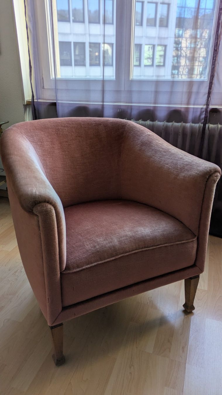 Poltrone: Altrosa Vintage Sessel Samt – Usato da Zürich venduto da Lisette_333 1