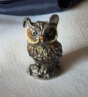 Eule Figur reines Metall mit Farbe siehe Foto