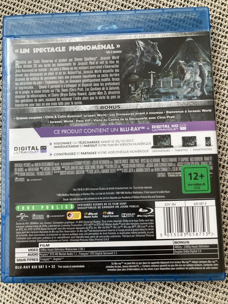 Alle DVDs: Jurassic World (Blu-Ray) – Gebraucht aus Neuchâtel von Tradeboi 1