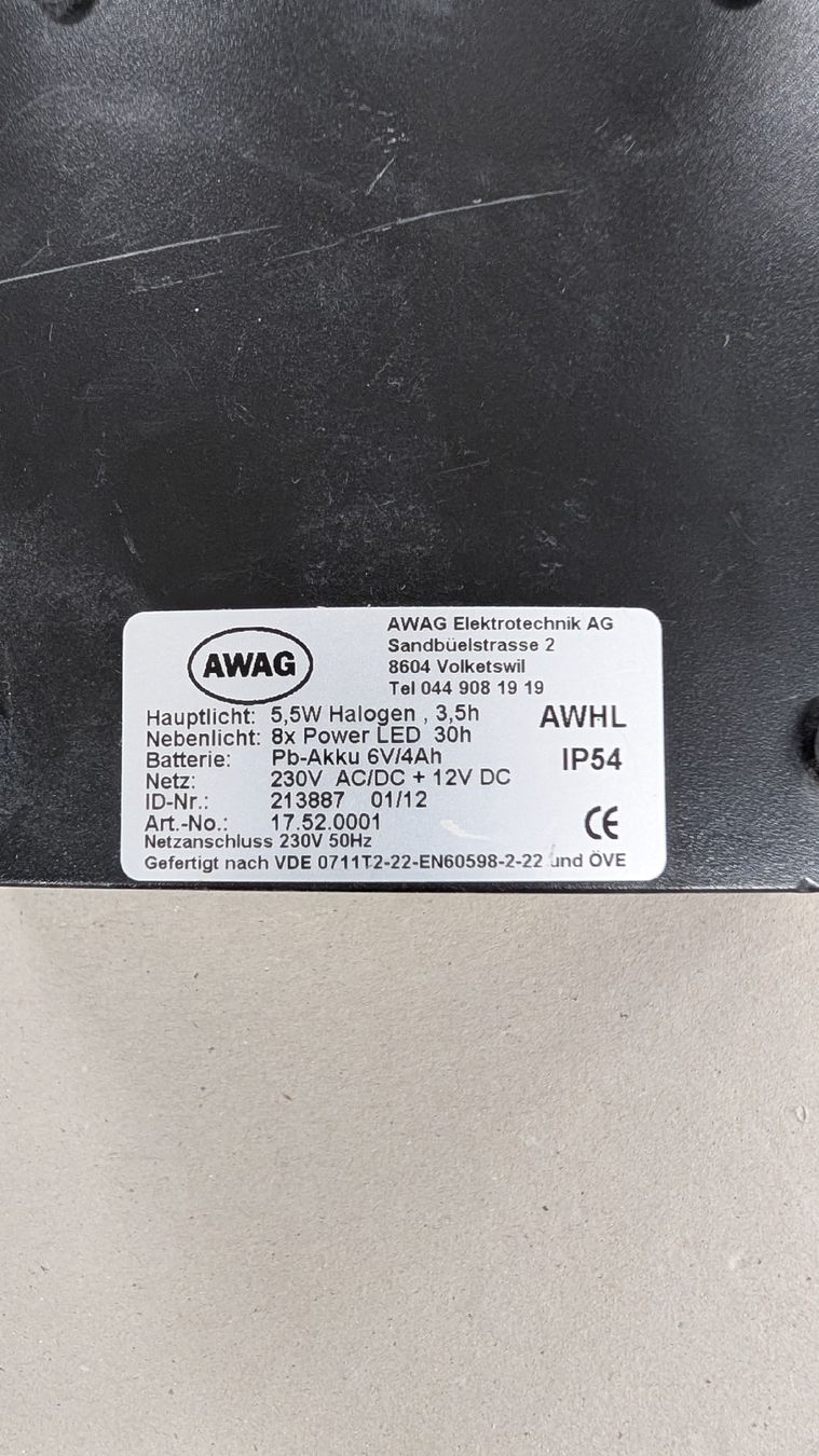 Lampade: Handleuchte / Notleuchte mit Akku – Difettoso da Volketswil venduto da mar_c5pv 4