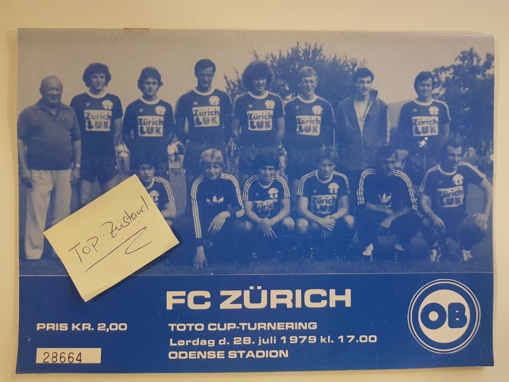 Odense FCZ TOTO Cup 28.07.1979 Kaufen auf Ricardo