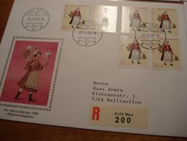 Pro Patria 1990, Satz FDC illustriert, gelaufen, schön frank