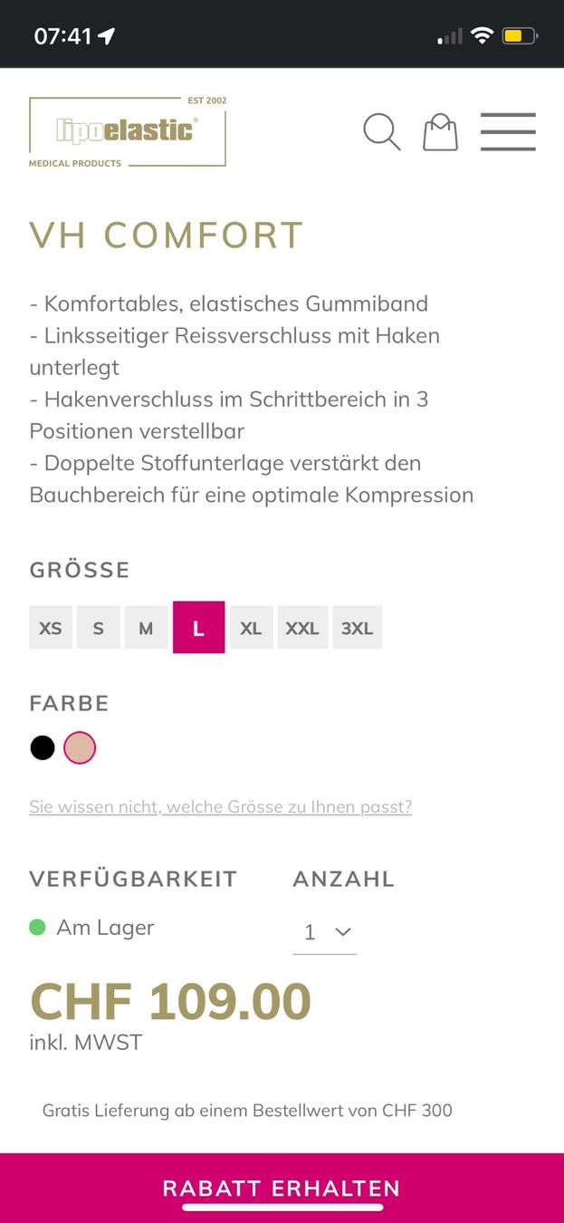 Altra biancheria intima: Lipoelastic Kommpressionwäsche / Commpression pants Size L – Usato da Kilchberg ZH venduto da kku_pv69 3