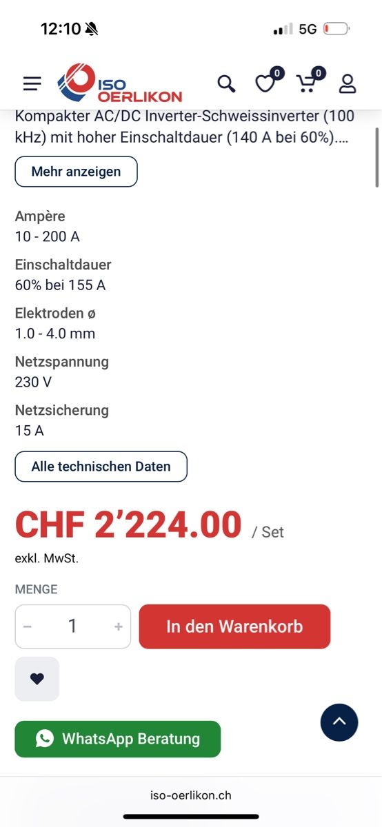 Löten & Schweissen: Schweissgerät – Neu und originalverpackt aus Affoltern am Albis von tme_jp9d 2