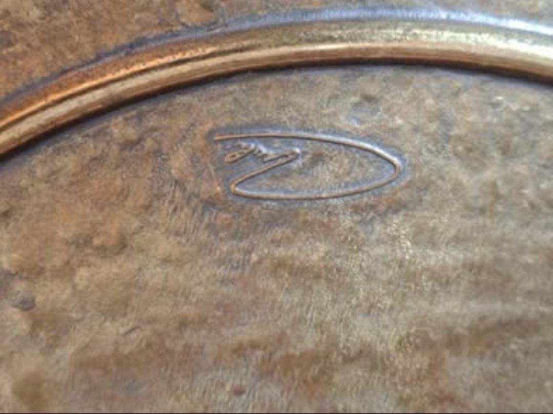 Piatti: Jugendstil Wandteller Messing Antik Zierteller – Usato da Steffisburg venduto da ZeitReise_ 1