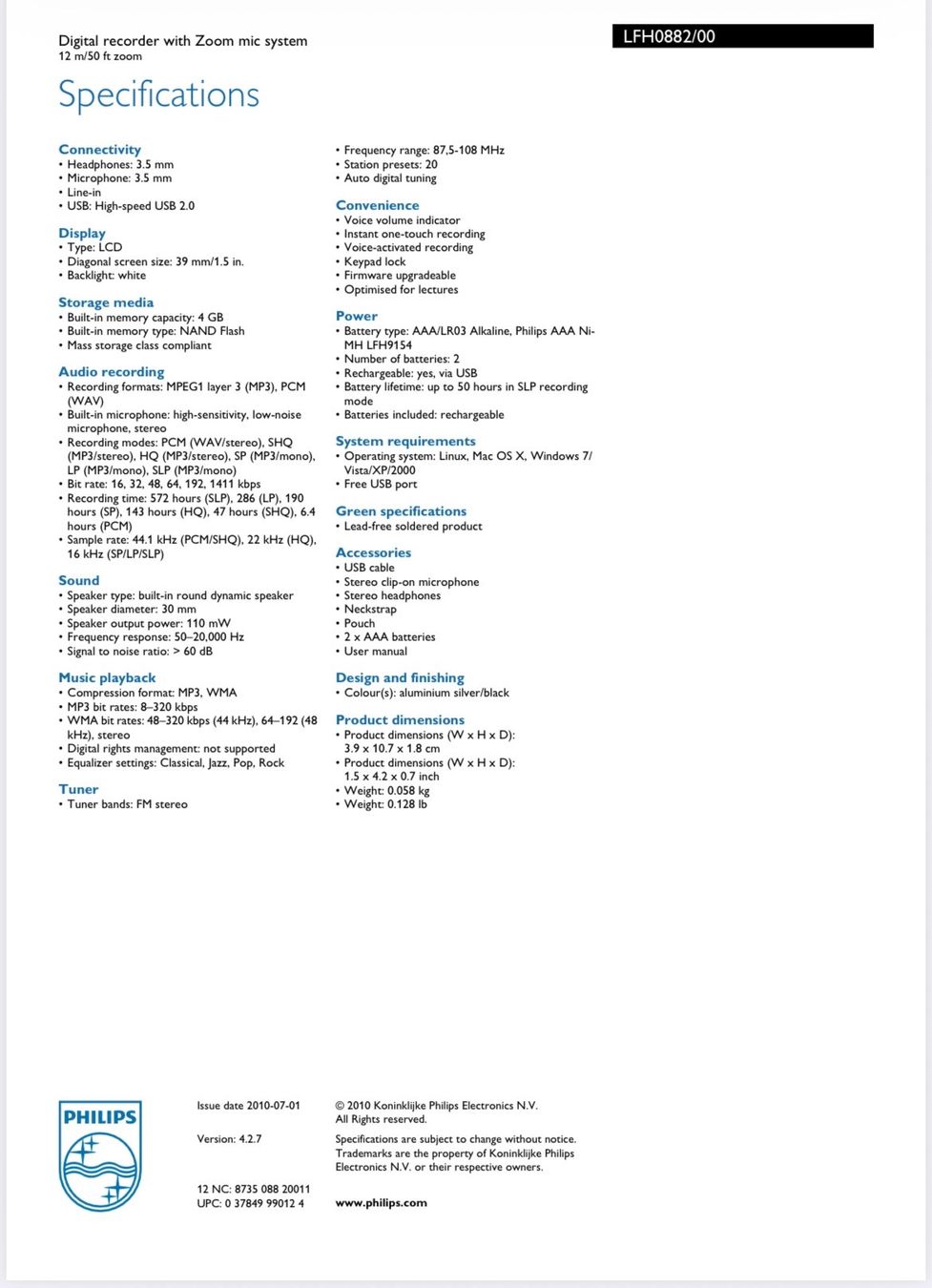 Philips Enregistreurs: Philipps Voice Tracer – Neuf (Voir description) à Wettingen par Luxine 7