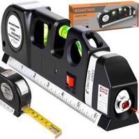 Laserwasserwaage mit integriertem 2.5m Massband + 3Libellen