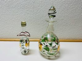 Vera Walther - Handbemalte Karaffe aus glas grün und gold