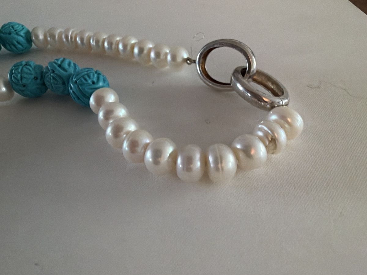 Ketten: FRESHWATER PEARL with turquoise resin beads – Neu (gemäss Beschreibung) aus Horgen von jgo_mxn5 2