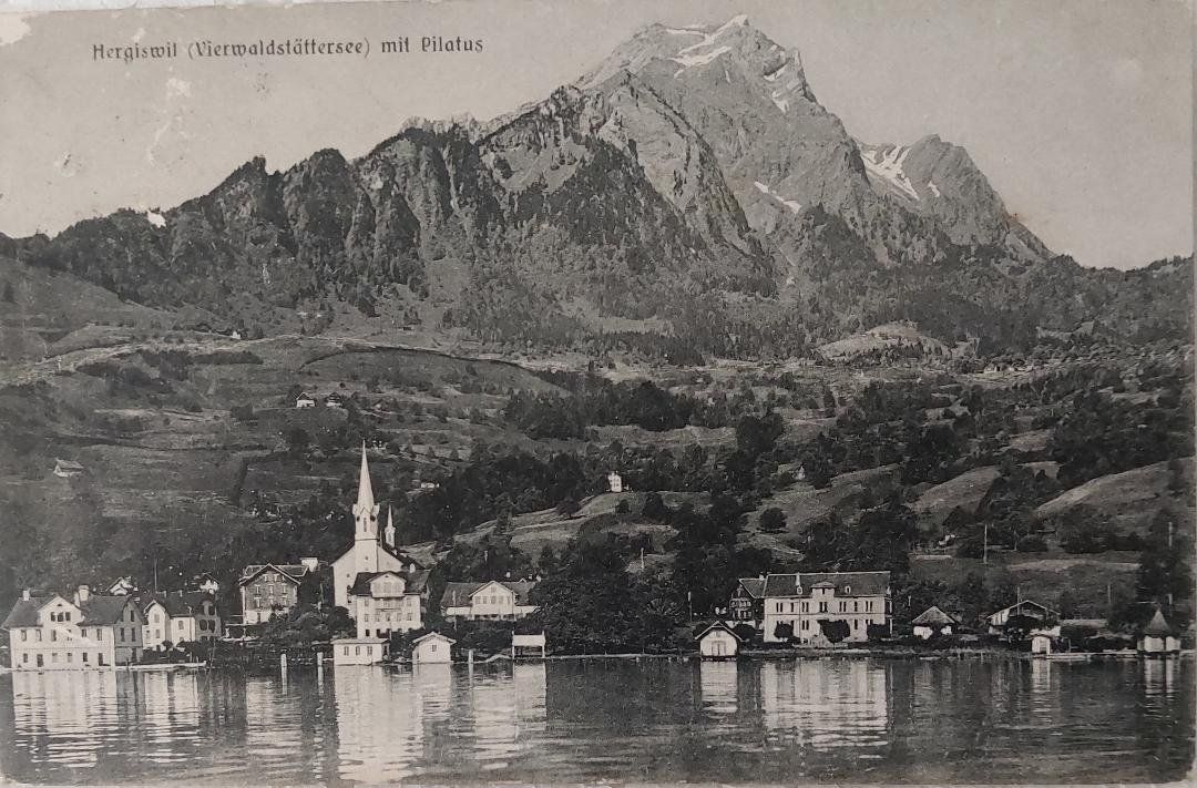 Cartoline postali: HERGISWIL mit Pilatus -1908 – Usato da Delémont venduto da Domdom1
