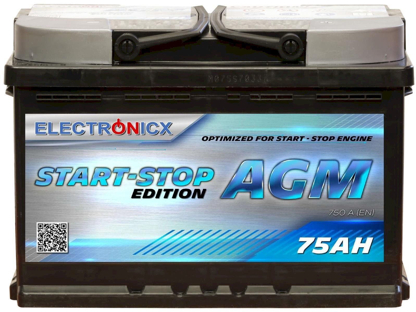 Batterie: Electronicx AGM Autobatterie 75AH 12V – Nuovo e nell'imballaggio originale da Bottighofen venduto da zaap