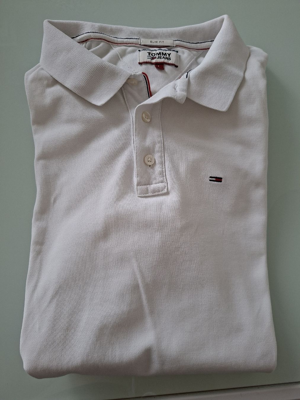 Tommy Hilfiger Magliette Polo: Polo Tommy Jeans blanc, taille L, – Usato da Renens VD venduto da ser_j2fn