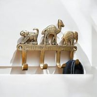 Porte-manteau bronze animaux éléphant chameau singe