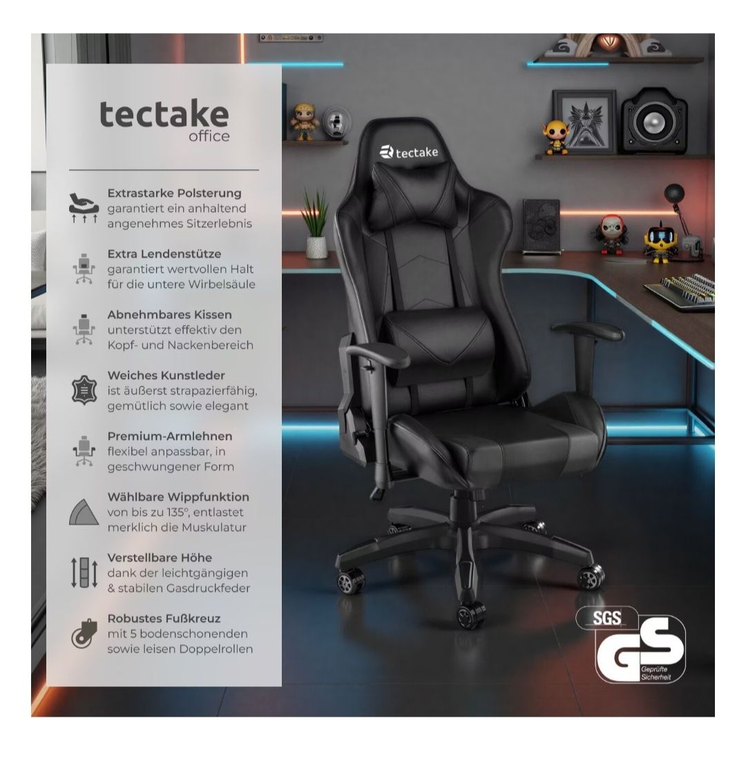 Chaises: Gaming Stuhl tectake – D'occasion à Bassersdorf par isu_hk9p 1
