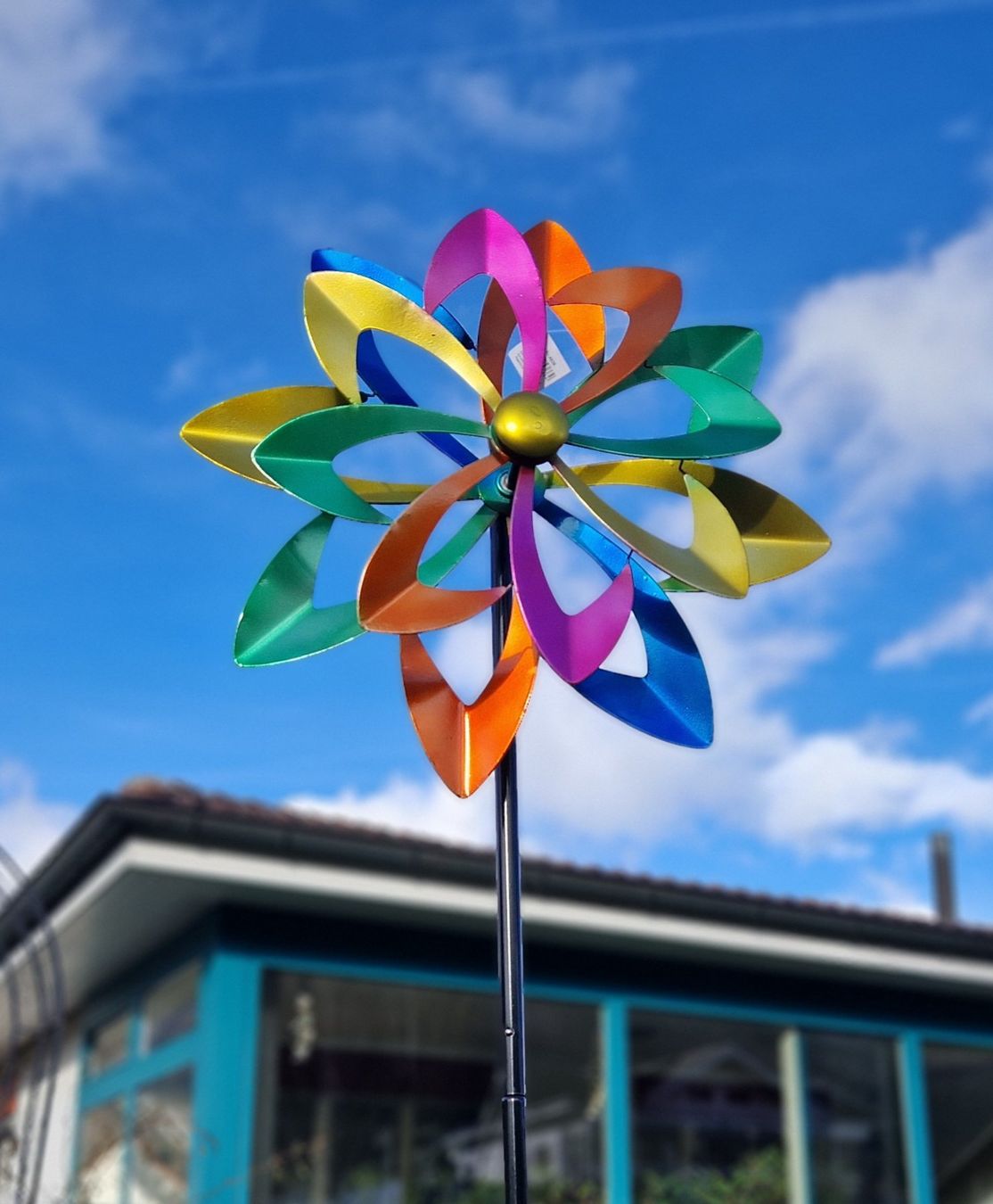 Tutte le decorazioni: Windrad doppelt bunt 180cm D:46cm – Nuovo e nell'imballaggio originale da Matzendorf venduto da Gartendeko-Shop