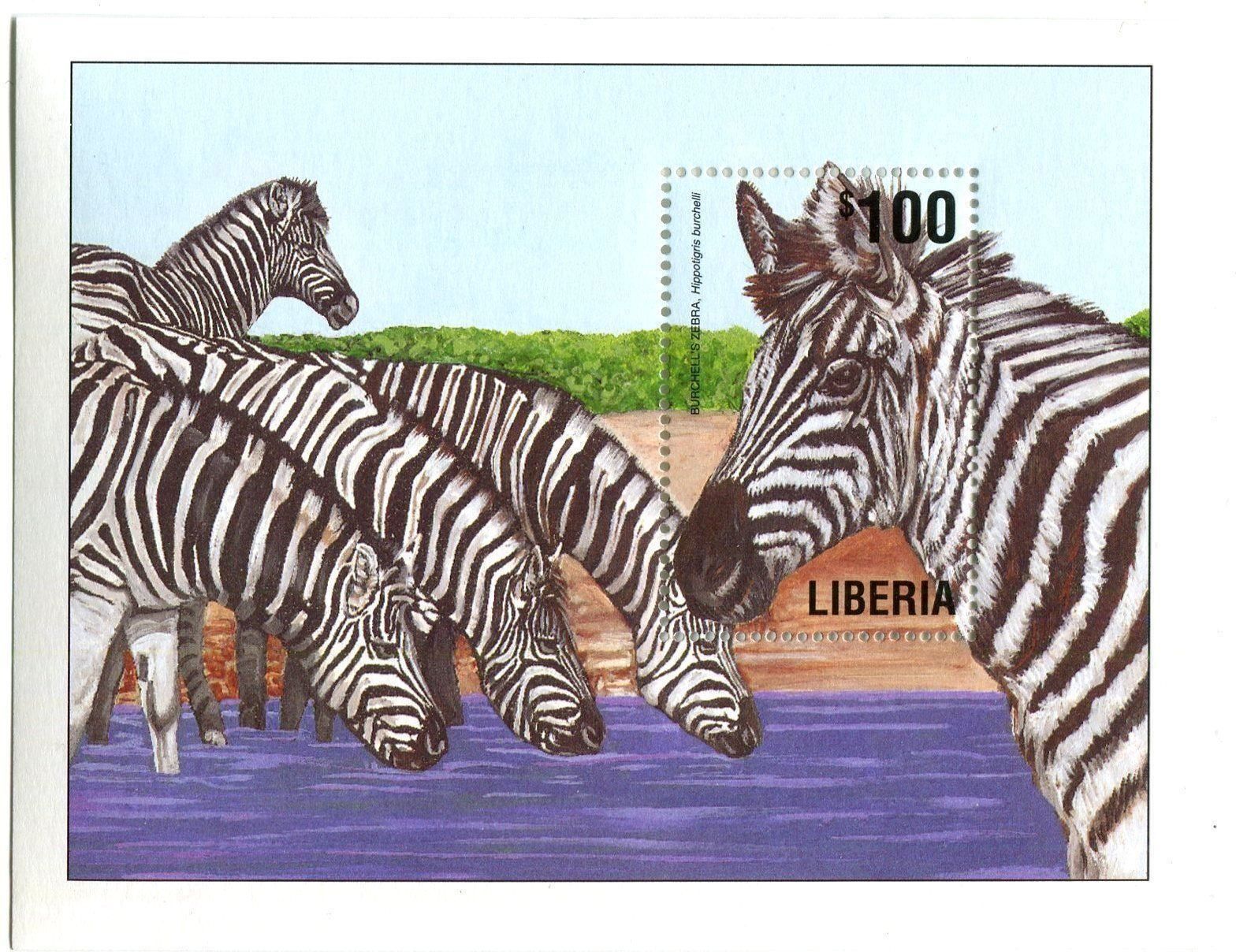 Alle Briefmarken: Block "Zebra". Liberia. – Neu und originalverpackt aus Basel von Butsch5