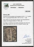1882 : Sitzende Helvetia Nr. 52 mit Attest : KP 1800.--