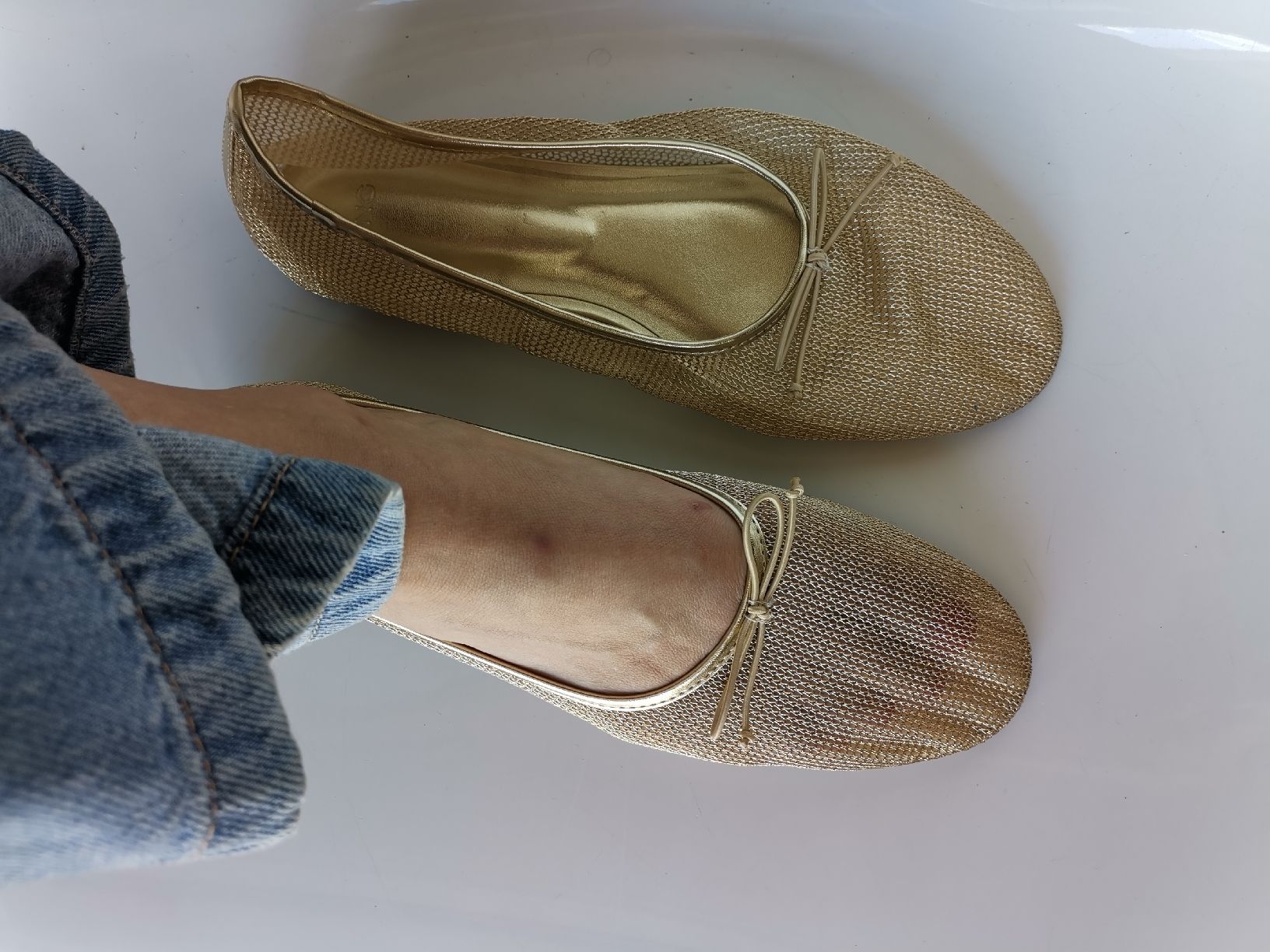 Mango Scarpe da donna: Mesh Ballerinas gold, Mango  – Usato da Uerikon venduto da pink_flamingo 5