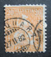 Sitzende Helvetia 1881 20 Rappen gestempelt