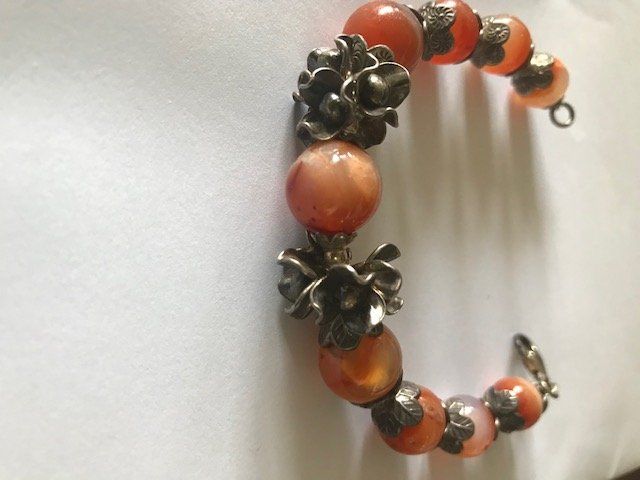 Bracelet En Argent 925 Avec Cornalines Et Labradorites - Bijou Femme Bimonia - Neuf Avec étiquettes